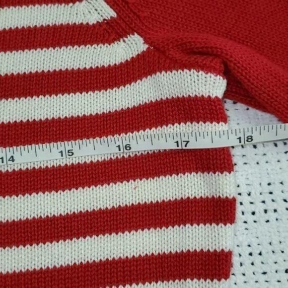 Talbots Nautical Embellished Knitted Graphic Patriotic "Anchor" LS Sz. M Sweater - Picture 6 of 9